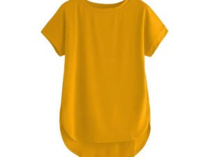 Women Solid Round Neck Cotton  T-Shirt